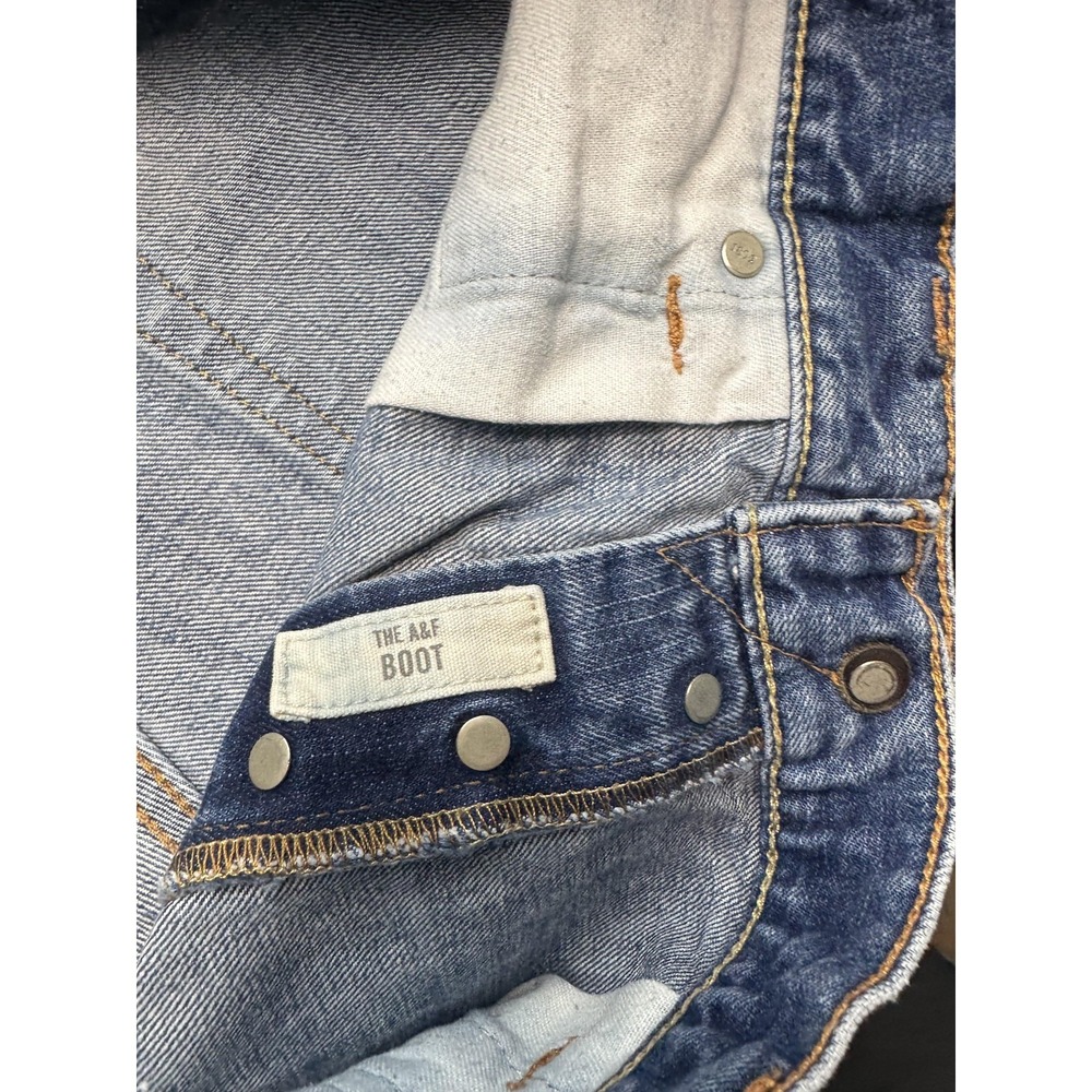 Abercrombie & Fitch Jeans Mens 34x32 Blue The A&F Boot Bootcut Distressed - Picture 5 of 12